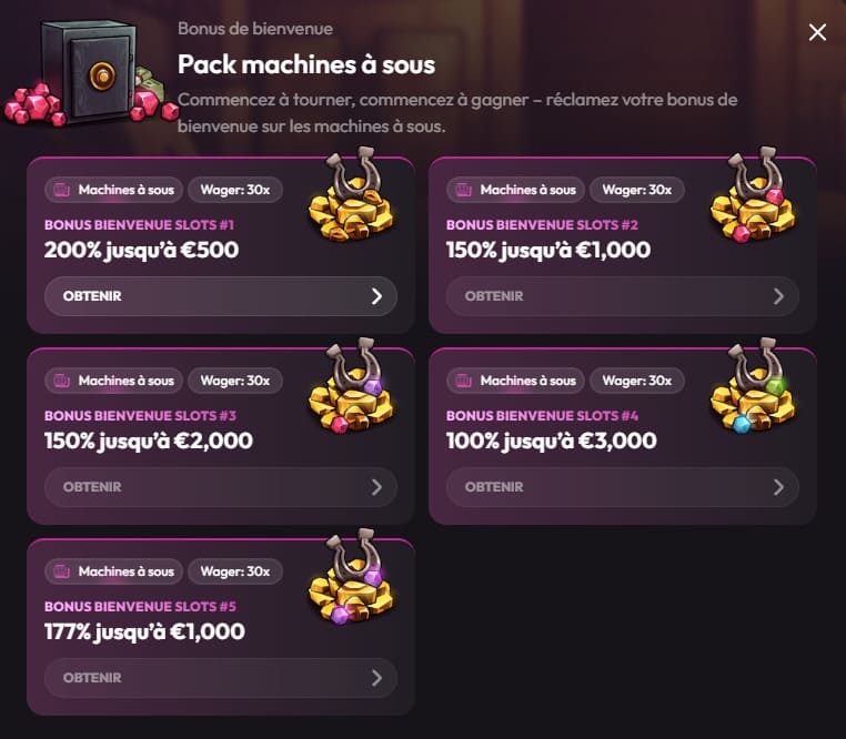 Mad Casino bonus bienvenue