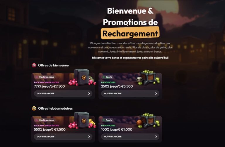 Mad Casino offres bienvenue